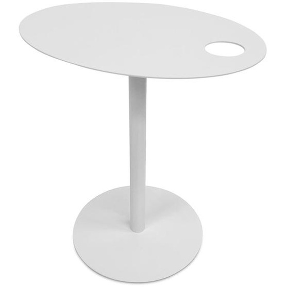 Table dappoint ovale MASA en métal blanc