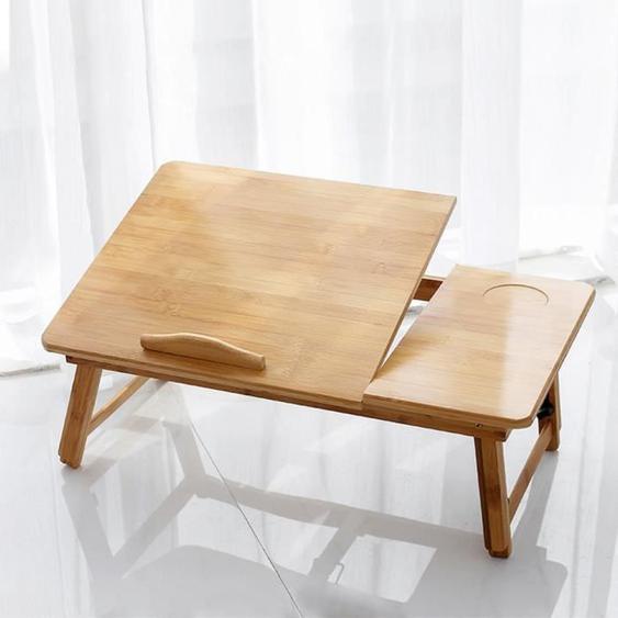 Table dappoint pliante en bambou - Couleur du bois - 66 x 30 x 35cm