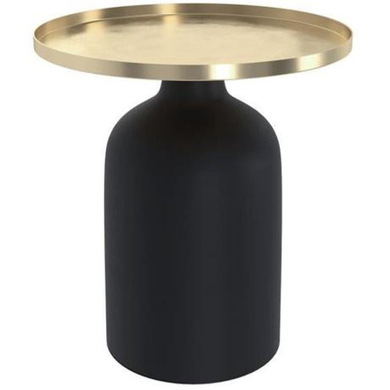 Table dappoint - RENDEZ VOUS DECO - Lyne - Métal noir et doré - Diamètre 45 cm - Hauteur 48 cm