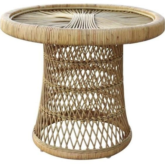 Table dAppoint Rotin Naturel Chillvert Parma 60x50 cm Rond