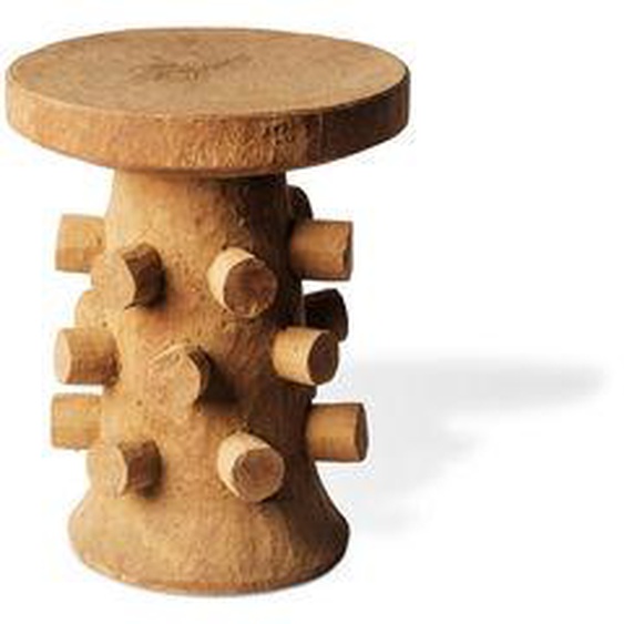 Table dappoint Stub bois naturel / Tabouret - Bois sculpté main / Ø 35,5 x H 46 cm - Pols Potten