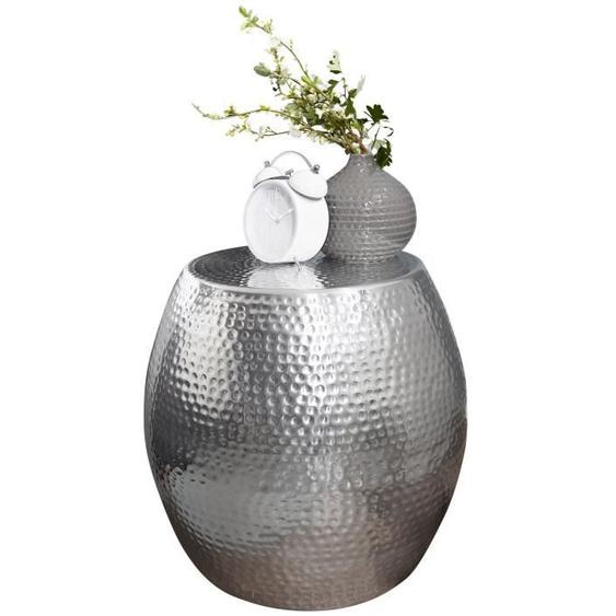 Table dappoint - WOHNLING - Aluminium - Argent - Design Oriental - 42x42x42 cm