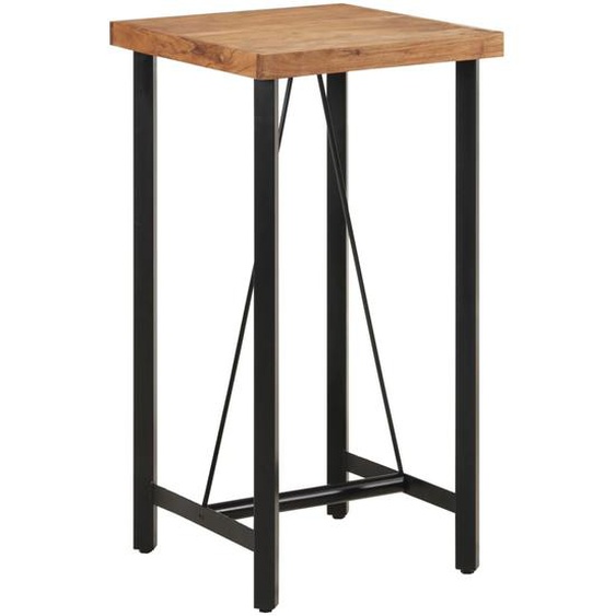 Table de bar 55x55x107 cm bois massif dacacia et fer
