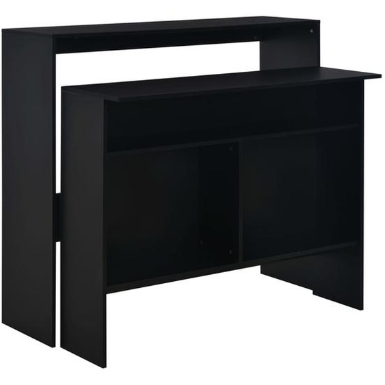 Table de bar avec 2 dessus de table Noir 130 x 40 x 120 cm