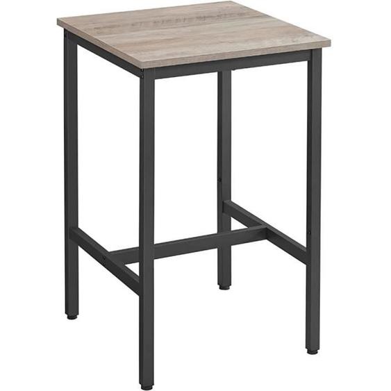 Table de bar carrée VASAGLE - Grège et Noir - Cadre en acier - 60 x 60 x 92 cm - Robuste et polyvalente