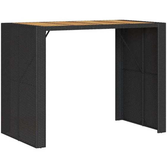 Table de bar de jardin et dessus en bois acacia résine tressée