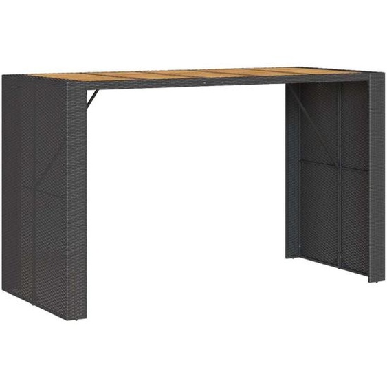 Table de bar de jardin et dessus en bois acacia résine tressée