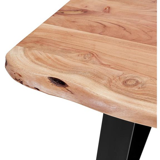 Table de bar haute RAFA en bois massif et métal - 160x90 cm