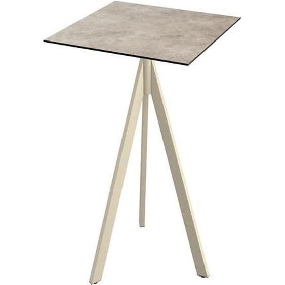 Table de bar Infinity Tripod avec structure couleur sable et plateau HPL Moonstone 70x70 cm, 1 pièce