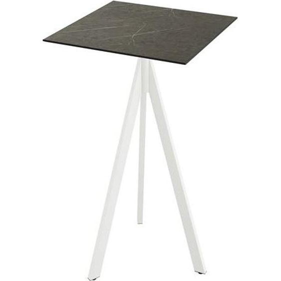 Table de bar Infinity Tripod - Structure blanche + Plateau HPL effet marbre Midnight 70x70 cm (1 pièce)
