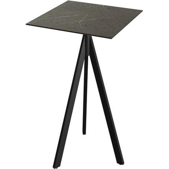 Table de bar Infinity Tripod, structure noire + plateau HPL effet marbre Midnight, 70 x 70 cm, 1 pièce