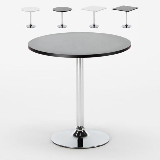 Table de bar noire ou blanche ronde et carré noir 70x70 Bistrot, Couleur de la table: Noir, Forme de la table: Rond