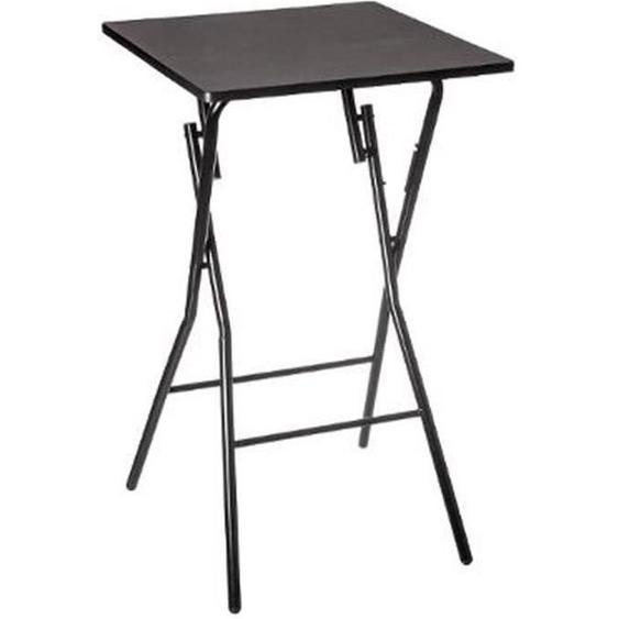 Table de bar pliante en métal coloris noir - L.60 x l.60 x H.103 cm