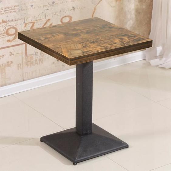 Table de bar QIFAshma® - Horloge vintage - Carré 60x60x75cm - Style industriel