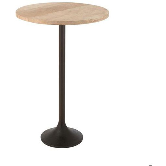 Table de bar ronde 65x65x100 cm en manguier et métal noir