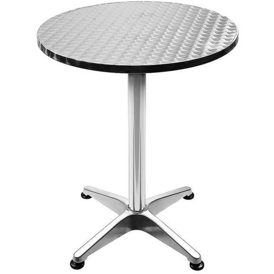 Table de bar Round hauteur réglable - Argent - Table de jardin exterieur