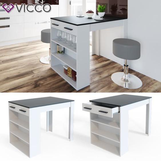 Table de bar Vicco Repose, table mange-debout, table lounge, table, table de cuisine, étagère