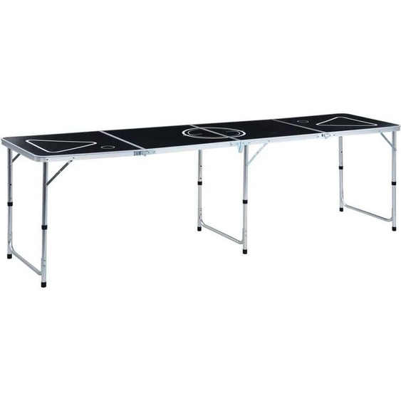 Table de bière-pong pliante 240 cm noir