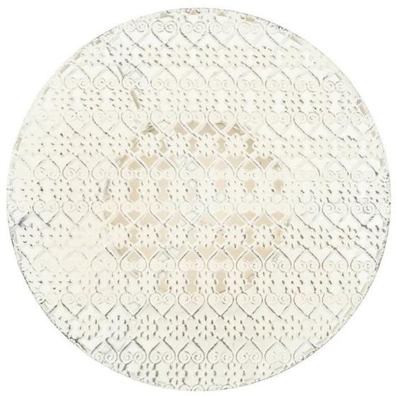 Table de bistro - Style vintage - Ronde - Métal - Blanc - 40x70 cm