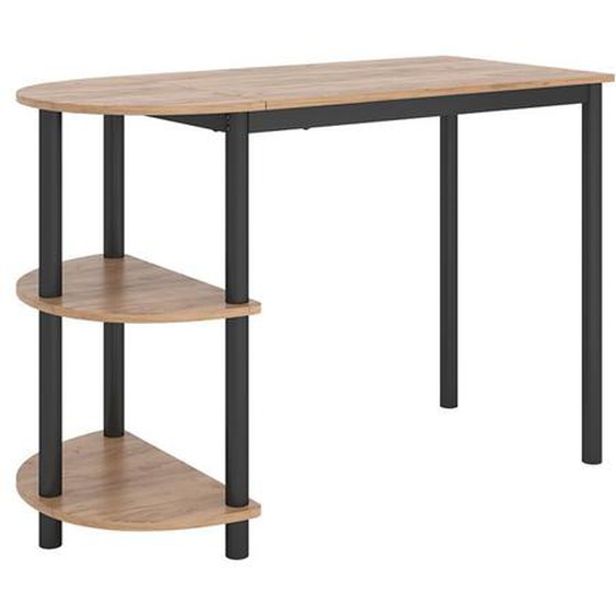 Table de bistrot Freetown, 110 x 50 cm avec étagères ouvertes, Chêne de force doré, Vicco
