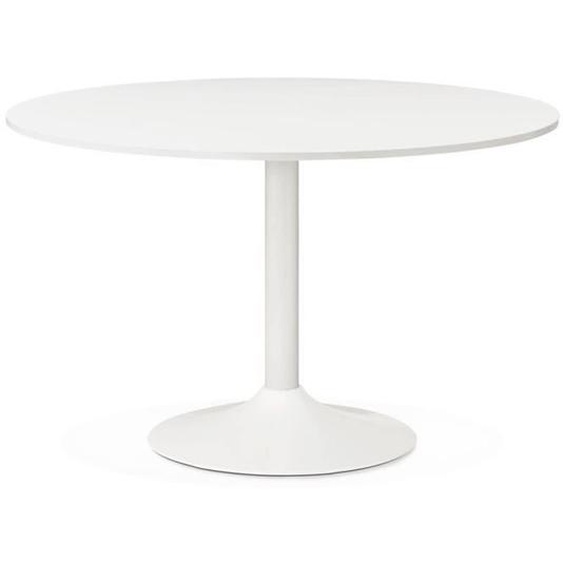 Table ronde - ALTER EGO - ORLANDO - Ø 120 cm - 4 places - Mélamine blanche