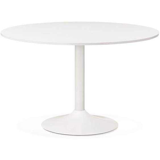 Table de bureau/à diner ronde ORLANDO blanche - Ø 120 cm