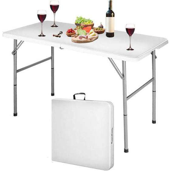 Table de Camping Pliante 120x60x74 cm - avec poignée de Transport - Table Pliante idéale comme Table de Camping - Table de Jardin - Table de bière
