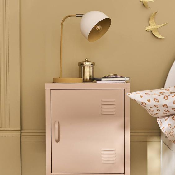 Table de chevet 1 porte en métal rose