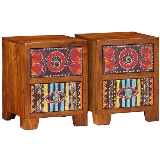 Table de chevet 2 pcs 35x35x45 cm bois dacacia massif