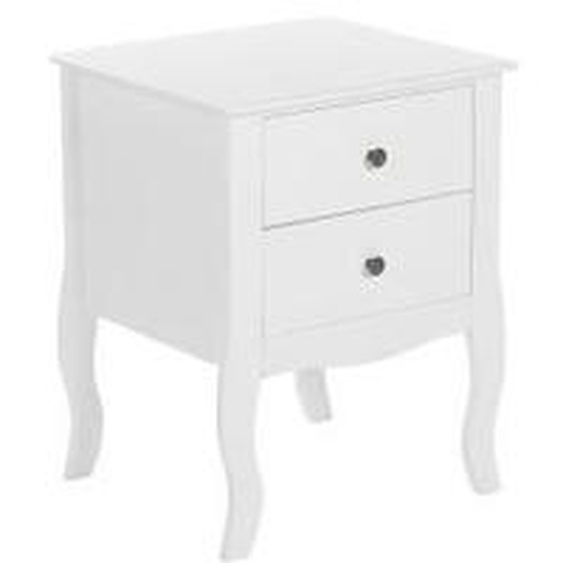 Table de chevet - BELIANI - LANE - 2 tiroirs - style scandinave et traditionnel - blanc
