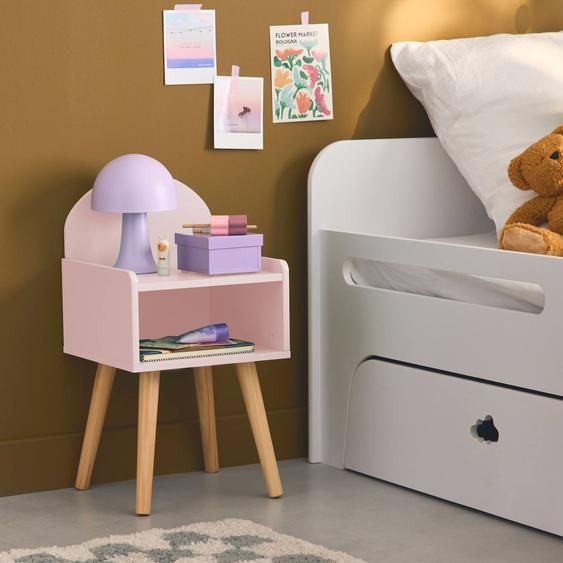 Table De Chevet Chambre Enfant, Pieds En Pin Rose