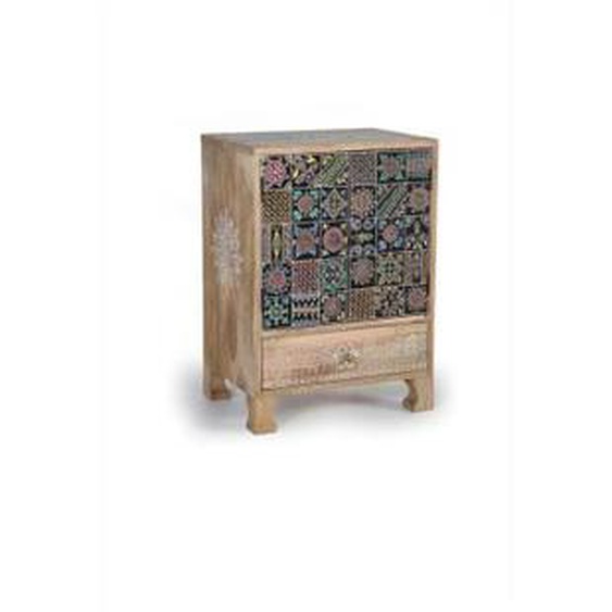 Table de Chevet - DECORATION DAUTREFOIS - Manguier - 1 Tiroir - Vintage - 43x30x60cm