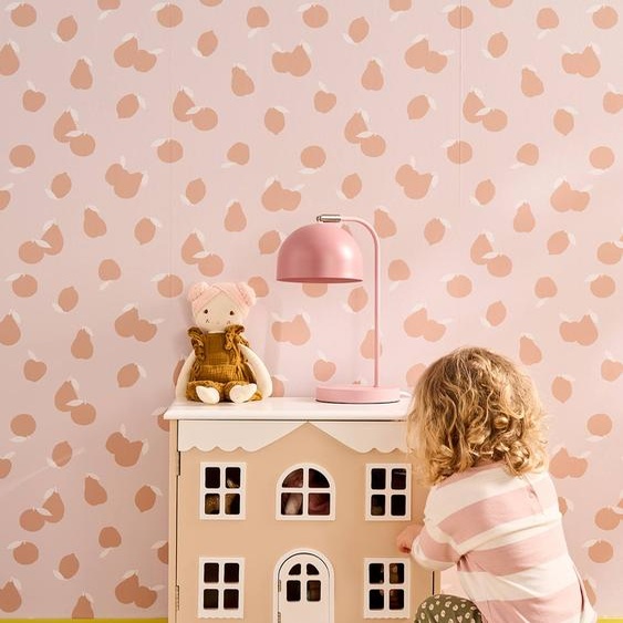 Table de chevet maison de poupée rose