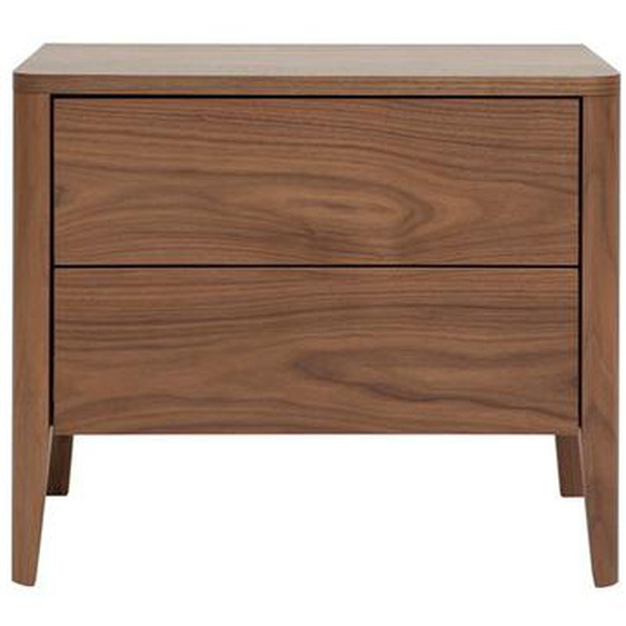 Table de chevet avec rangements 2 tiroirs bois foncé noyer L60 cm BENJA