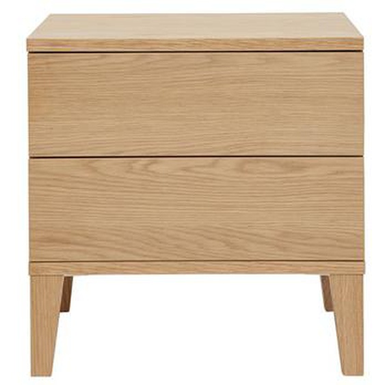 Table de chevet avec rangements 2 tiroirs scandinave bois clair chêne L50 cm FREDDY