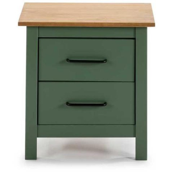 Table de chevet - TOUSMESMEUBLES - DARANMI - Bois/Vert - 2 tiroirs