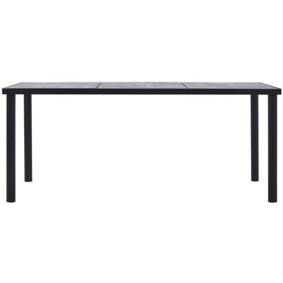 Table de cuisine - CLOUD - noir - et Gris béton - 200x100x75 cm - MDF LL040582