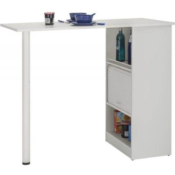 Table de Cuisine et Meuble de Rangement Blancs - Blanc - L 130 x l 58 x H 107.2 cm