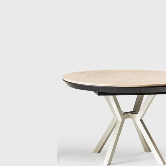 Table de cuisine moderne Table de salle à manger extensible ronde en bois beige