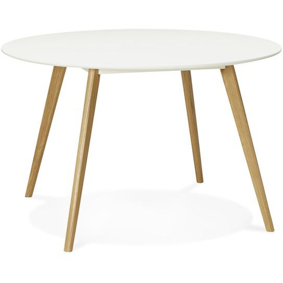 Table de cuisine ronde AMY blanche style scandinave - Ø 120 cm