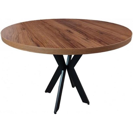 Table de cuisine Table ronde industrielle en bois avec pieds en métal