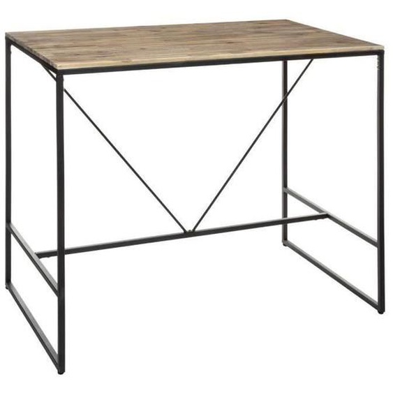 Table de dîner - Bar en bois dacacia et fer - L.115 x l.70 x H.98 cm