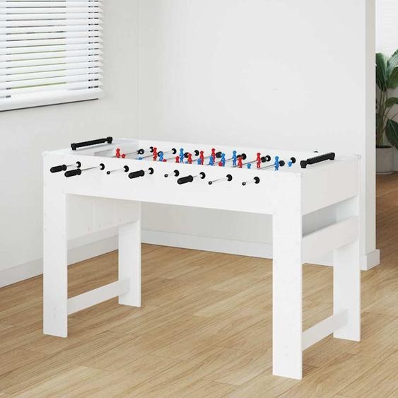 Table de Foosball Blanc 125 x 60,5 x 80 cm Bois dingénierie