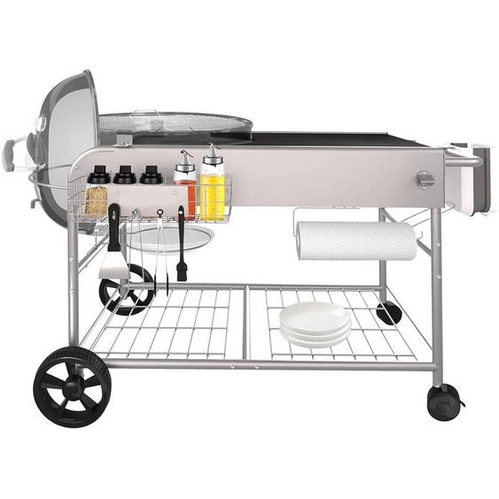 Table de gril en acier inoxydable pour Weber Kettle 47 & 57 cm - Chariot de gril pour lextérieur
