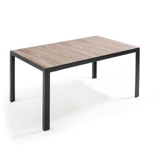 Table de jardin 6 places en aluminium et céramique marron - Oviala