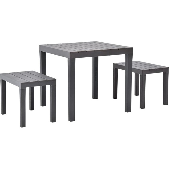 Table de jardin avec 2 bancs plastique brun , ensemble de meubles de jardin design 2024