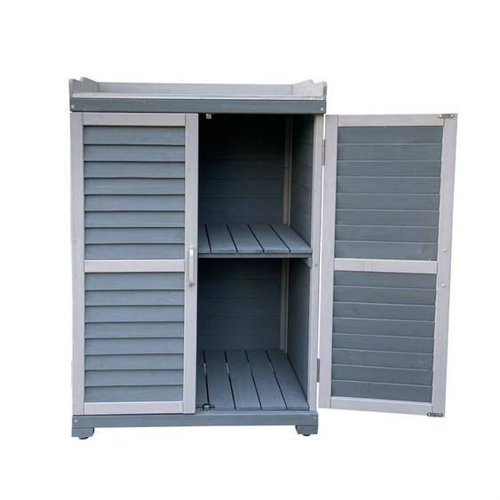 Table de jardin avec element bas et plan de travail 99,7 cm gris