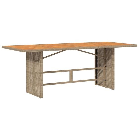 Table de jardin avec dessus en bois dacacia beige 190x80x74 cm