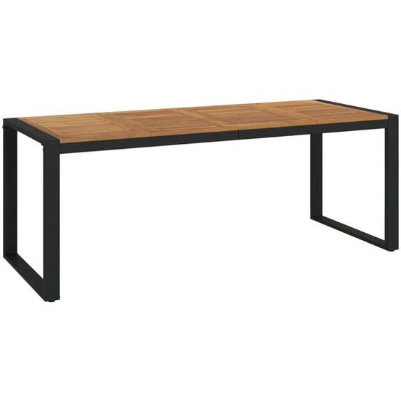 Table de jardin et pieds en forme de U 200x90x75 cm bois acacia