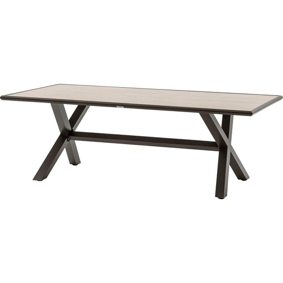 Table de jardin AXIOME Vanille   Marron 8 places - Aluminium traité époxy Hespéride